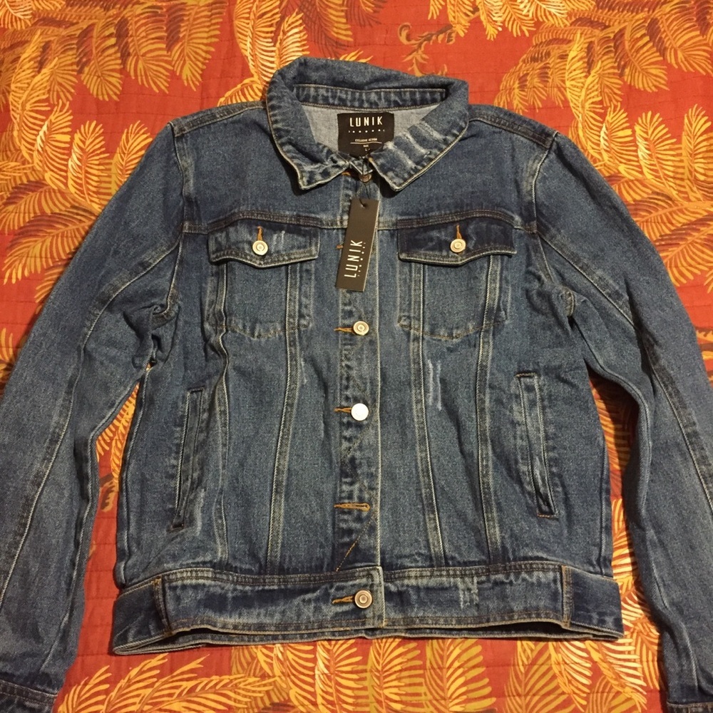 NWT Lunik Embroidered Bird Denim/Jean Jacket - Picture 4 of 6